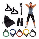 Kit Bandas Resistencia Tubular Set X 10 Piezas Sport Fitness