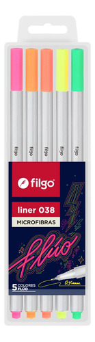 Microfibras Filgo Liner 038 Flúo Blister X5 Colores