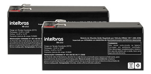 2x Bateria 12 V 1,2ah P/ Alarme De Incêndio Xb1212 Intelbras