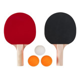 Set  Par Paleta De Ping Pong + 3 Bolas 