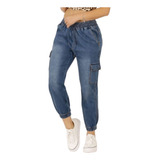 Jeans Elasticado Mujer Joggers Cargo