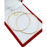 Par Aros Oro 18k Argollas Cubanos Lisos Mediano 1,6grs 44mm