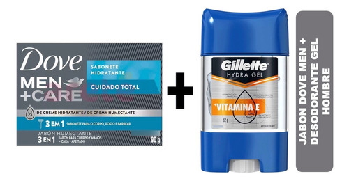 Pack 1 Jabon Barra Dove Men + 1 Gillette Gel Vitamina E