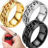 Anillo Hombre De Eslabones Giratoria Acero Inoxidable Mujer