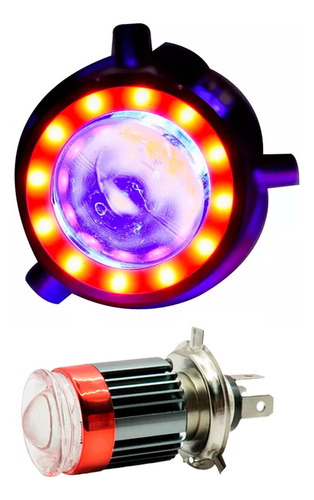 Foco Led Tipo Lupa Ojo Demonio Motos Gran Iluminación 24w