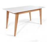 Mesa 160 Escandinava Nordica Madera Paraíso Laqueada Blanca