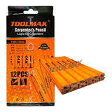 Lápiz Carpintero Madera Albañil Construcción 12 Pcs Toolmak