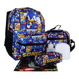 Kit Mochila Sonic Infantil Juvenil Aulas Costas +barato Cl1