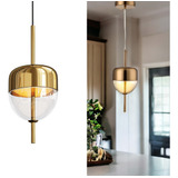 Lampara Led Metal Oro-vidrio Ambarino, Elegante | Erp0256ch