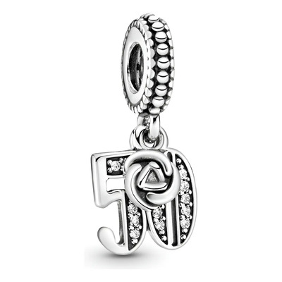Charm Colgante Celebración De 50 Años Color Plata