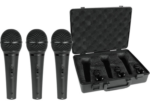 Set 3 Microfonos Dinamicos Behringer Xm1800s + Estuche