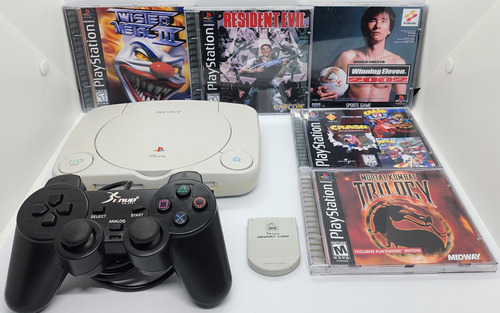 Playstation 1 + Controle + Memory Card + Jogos