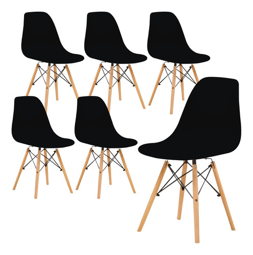 Set X 6 Sillas Tipo Eames Comedor Reforzadas Estructura