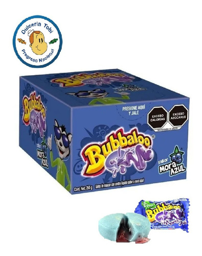 Chicle Bubbaloo Mora Azul Goma De Mascar Pack 47 Pz Dulce 