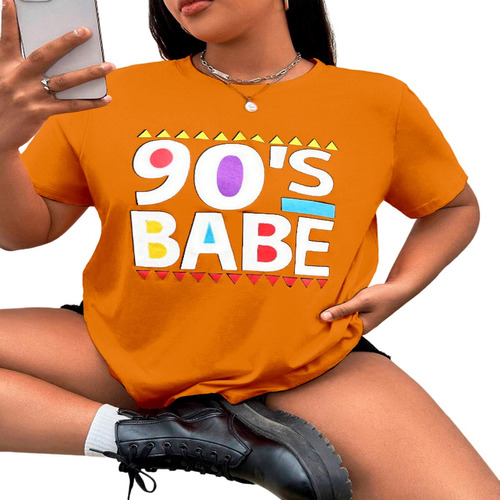 Camiseta Oversize Decada Vibe Anos 90 Basica Blusa Feminina