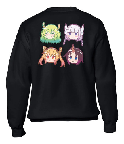 Hoodie Sueter Kobayashi San Chi No Maid Dragon Faces Kawaii