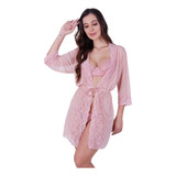 Hobby De Tule Com Renda Transparente Sensual Linha Noite