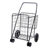 Carrito De Compras Plegable Jumbo Deluxe Ruedas Girator...