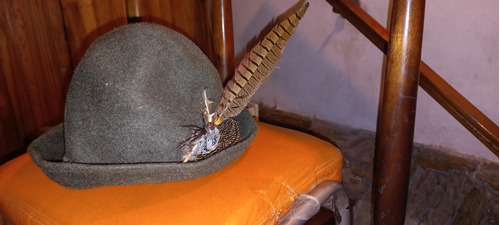 Sombrero Aleman Antiguo Con Pluma