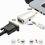 Convertidor Adaptador Hdmi A Vga Con Salida De Audio 3.5mm