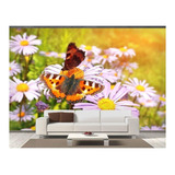 Adesivo De Parede Flor Margarida Borboleta 3d 12m² Nfl149