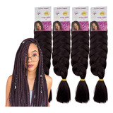 Kit 4 Pacotes Jumbão Kanekalon Box Braids Ultra Jumbo Cherey