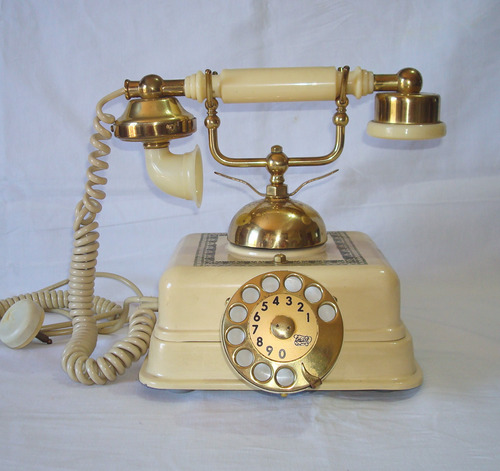 Antiguo Teléfono Artístico A Disco Para Decoración. Teleart 