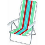 Reposera Silla Playera Sillon Aluminio 4 Posiciones Playa 