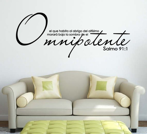 Vinil Decorativo Pared Letras Frases Cita Bliblica Salmo 91