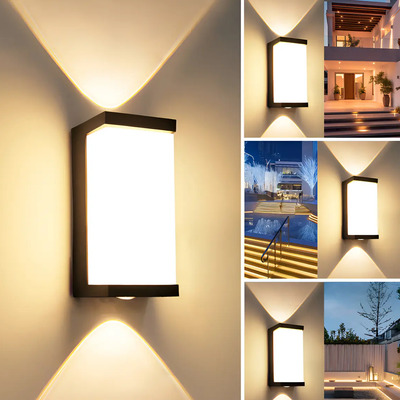 Hutiirich® Lámparas De Pared Exterior Y Interiores Color Negro Cuadrado Arbotante 20w Modernas Decorativas 3000k Luz Blanco Cálido Impermeable Lámparas Para Jardín Sala Baño | MercadoLibre