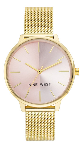 Brazalete De Malla Watch Nine West Nw/1981 Sunray Con Esfera