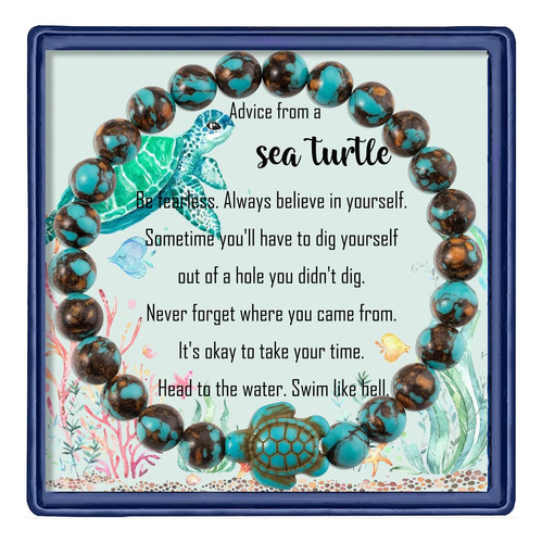 Haoze Regalos De Tortuga Marina Para Mujer, Pulsera De Tortu