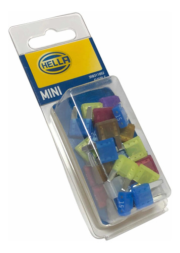 Set 25x Fusibles Mini Hella Automotriz Amperaje Mixto 2a-25a