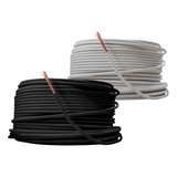 Kit 2 Cables Electricos Cca Calibre 10 Blanco Y Negro 50 M