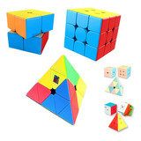 Cubo Rubik Pack Económico 2x2 + 3x3 + Pyraminx Meilong