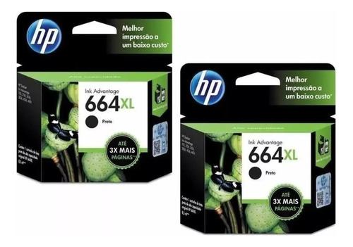 Cartucho Hp 664xl Preto 02 Unidades. Original