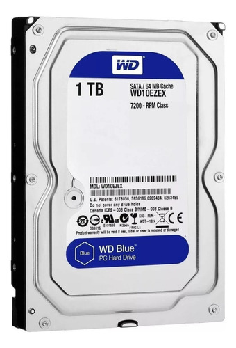 Hd Wd 1tb Blue Sata 7200rpm 64mb 3,5 Western Digital Desktop - Wd10ezex