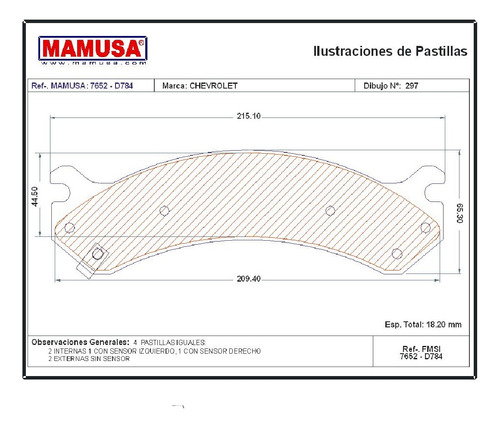 Pastillas Freno Avalanche Cheyenne Silverado Express 2500 H2 Foto 2