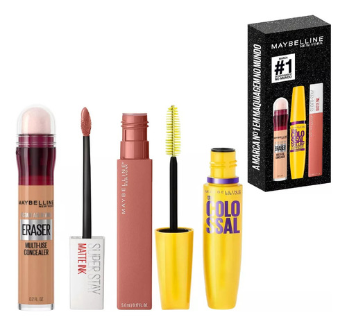 Kit Queridinhos Maybelline Ny Batom Corretivo Mascara Origin