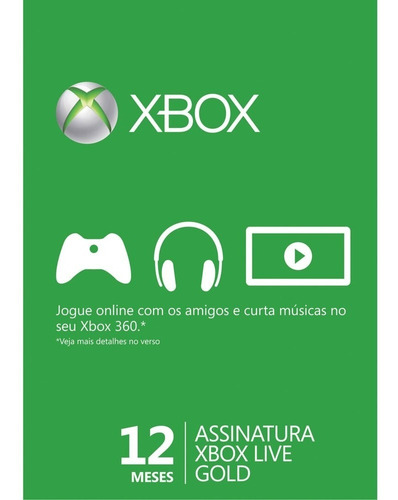 Xbox Live Gold 12 Meses - Código 25 Digitos Envio Imediato