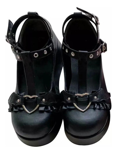 Zapatos Lolita Bowknot Oscuro Goth Punk Plataforma Loli