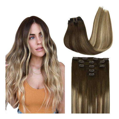 Extensiones Naturales Cabello Balayage Castaño Cen 20in 80gr