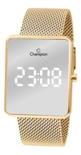 Relógio Led Champion Digital Dourado Pronta Entrega Nfs