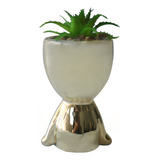 Vaso Decorativo Com Suculenta Artificial Bob Robert 11,5x7cm