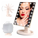 Espejo Giratorio Para Maquillaje Iluminado Con Luces Led