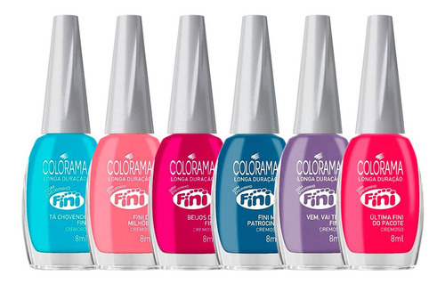 Kit Esmaltes Colorama Fini Com Cheirinho 6 Cores Cor Coloridos