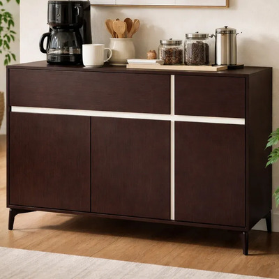 Mueble Estación De Café Multiusos Decomobil Mesa Auxiliar Wengue - Blanco | Meses sin interés