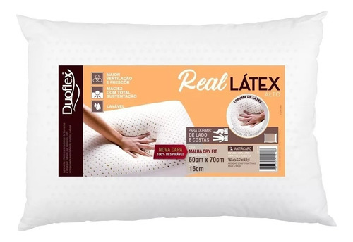 Travesseiro Duoflex Real Latex 50x70x16