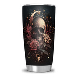 Hasdon-hill Vaso De Viaje Floral De Calavera Para Hombres Y 