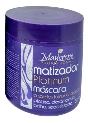 Máscara Desamareladora Matizador Platinum Maycrene 500g